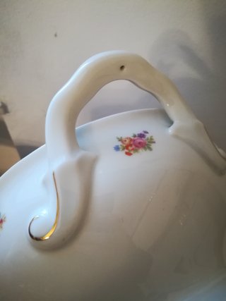 Zuppiera vintage porcellana fiori