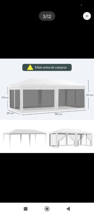 Carpa desmontable jardín blanca