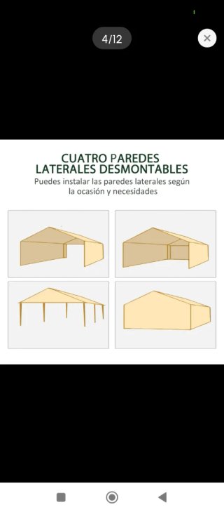 Carpa desmontable jardín blanca