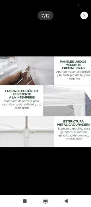 Carpa desmontable jardín blanca