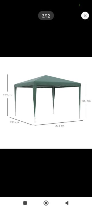 Carpa desmontable jardín poliéster verde