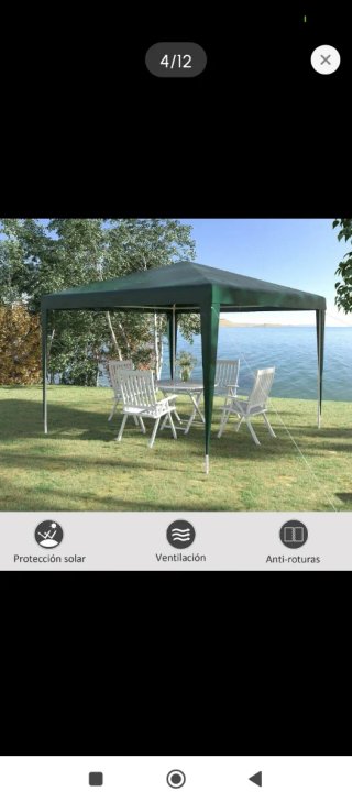 Carpa desmontable jardín poliéster verde