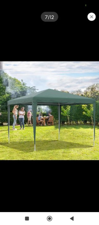 Carpa desmontable jardín poliéster verde