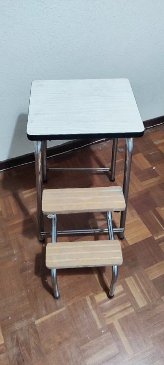 Taburete Escalera Vintage Madera y Metal