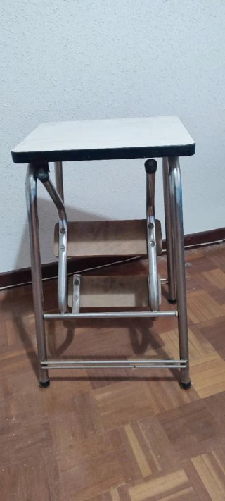 Taburete Escalera Vintage Madera y Metal