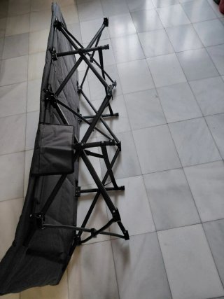 Cama Plegable Gris Tela