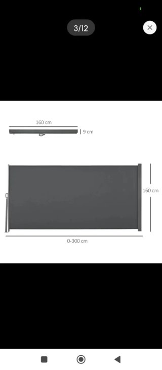 Toldo retráctil para jardín gris