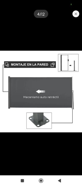 Toldo retráctil para jardín gris
