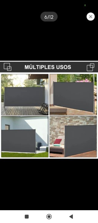 Toldo retráctil para jardín gris