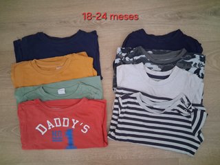 Lote 8 camisetas manga larga bebé 18-24 meses