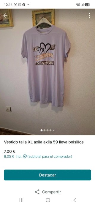 Blusón rosa talla XXL y L desde 7€ y 10€