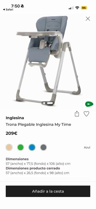 Trona Inglesina My Time Azul