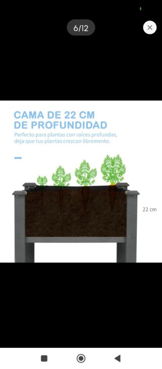 Jardinera de madera gris