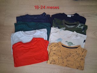 Lote 8 camisetas manga larga bebé 18-24 meses