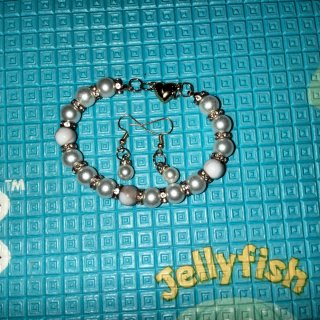 Set donna bracciale e orecchini perle