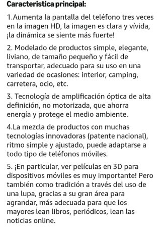 Lupa Pantalla Móvil 12 Amplificador Sonido