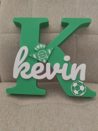 Lettere decorative 3D a tema calcio con nome