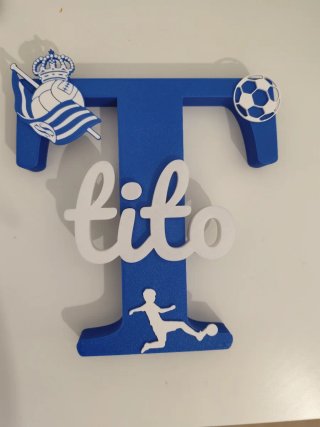 Lettere decorative 3D a tema calcio con nome