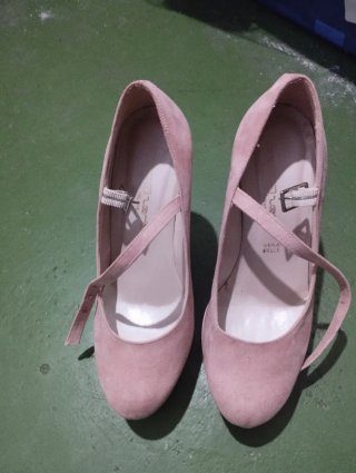 Zapatos de tacón rosa plataforma