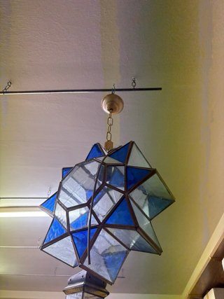 Lámpara colgante estrella cristal azul