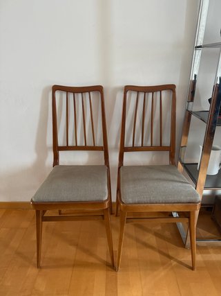 2 sillas de madera Hellerau vintage 60s