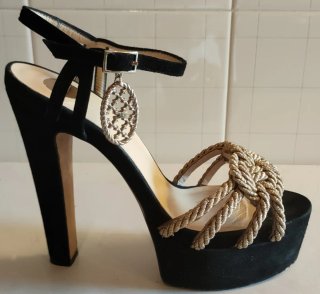 Sandalo Elisabetta Franchi con corda oro