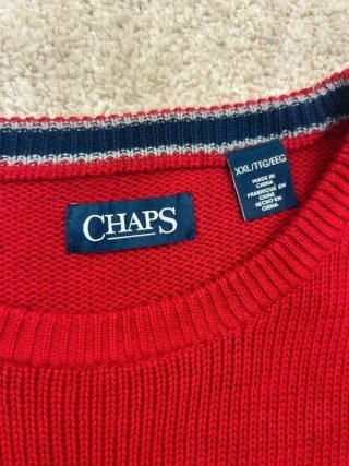 Jersey Chaps Rojo XXL Vintage Y2K Streetwear
