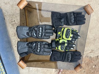 Guantes Moto Negro y Amarillo las tres parejas