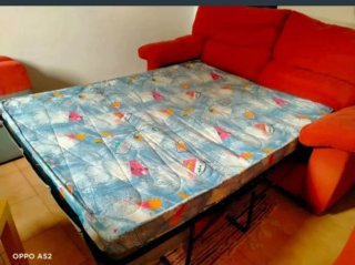 Sofá Cama Rojo Tela