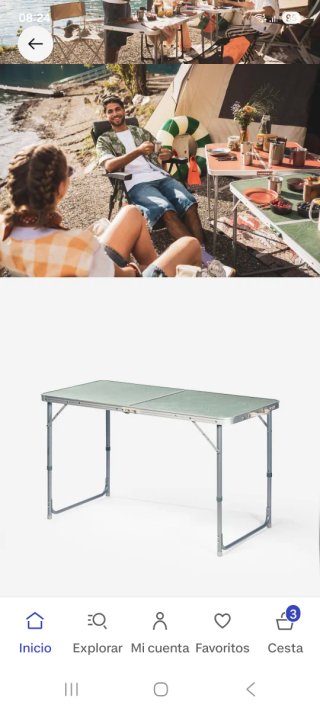 Mesa plegable camping Decathlon regulable