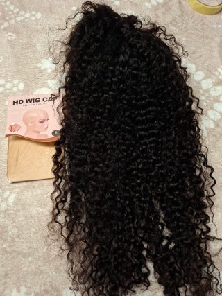 Peluca Pelo Natural Rizado Negro/Marrón