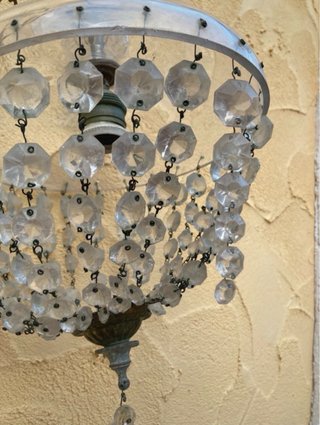 Lámpara de cristal antigua colgante