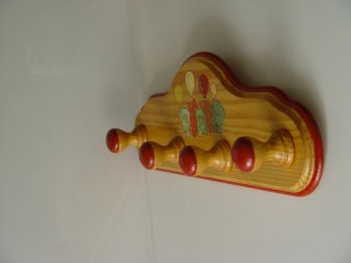 Percha infantil madera ositos y globos