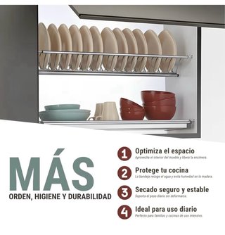 Escurreplatos y bandeja vasos acero inoxidable