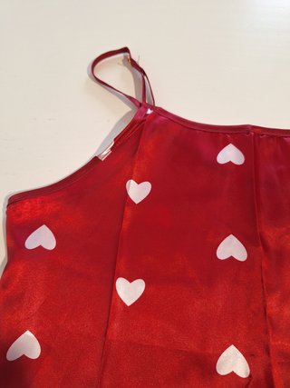 Camisón mujer raso rojo corazón talla única NUEVO