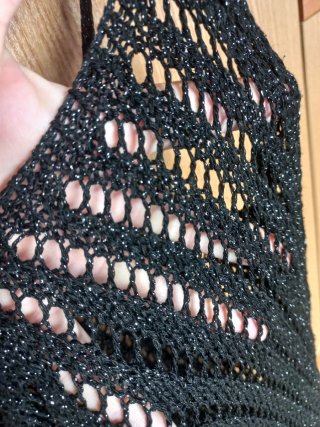 Abito lungo nero lurex traforato