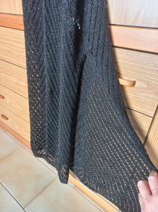 Abito lungo nero lurex traforato