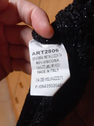 Abito lungo nero lurex traforato