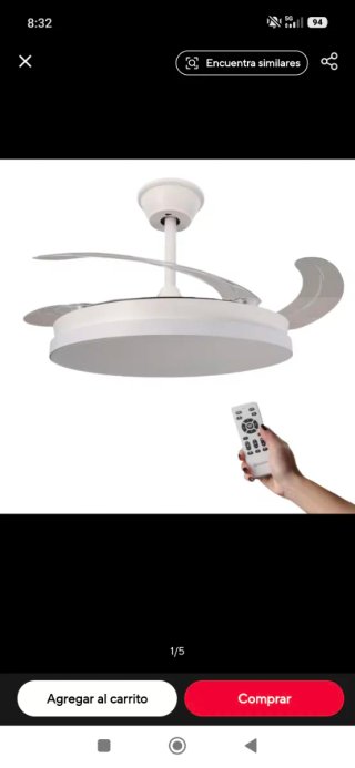 Ventilador de techo LED 6 velocidades