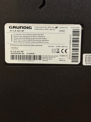 Televisor Grundig 40 Negro