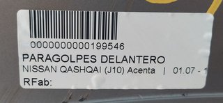NISSAN QASHQAI (J10) Acenta PARAGOLPES DELANTERO