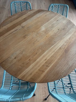 Mesa Comedor Redonda 120cm Madera y forjado