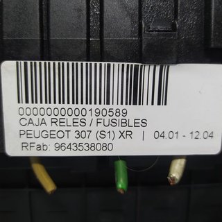 PEUGEOT 307 (S1) XR CAJA RELES / FUSIBLES