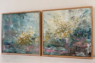 Cuadros Abstractos con marco de Madera