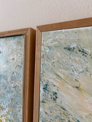 Cuadros Abstractos con marco de Madera