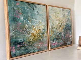 Cuadros Abstractos con marco de Madera