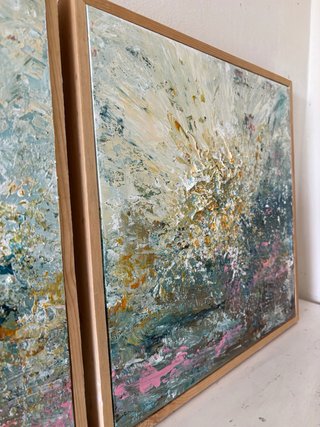 Cuadros Abstractos con marco de Madera