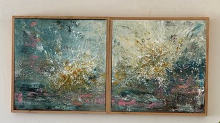 Cuadros Abstractos con marco de Madera