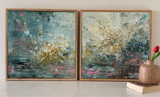 Cuadros Abstractos con marco de Madera