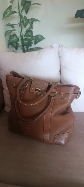 Bolso de piel Purificación García marrón